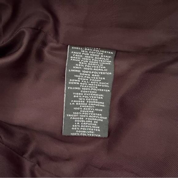 Vince Camuto Maroon Winter Jacket with Faux Fur Hood Size Medium - Picture 9 of 10